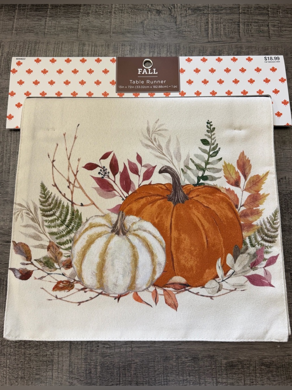 Fall Pumpkin Table Runner - Orange & Cream